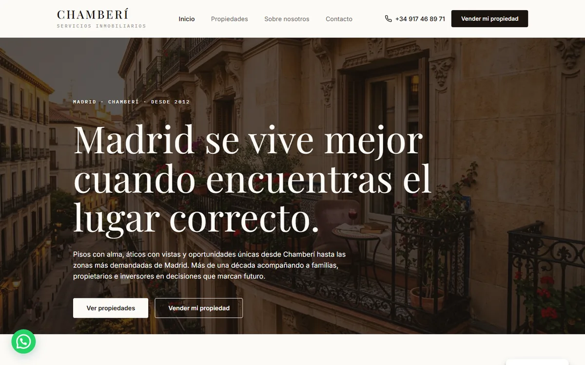Chamberí S.I. website designed by Roilab