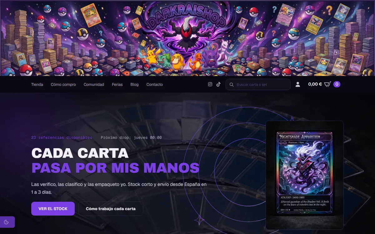 Darkrai Shop website designed by Roilab