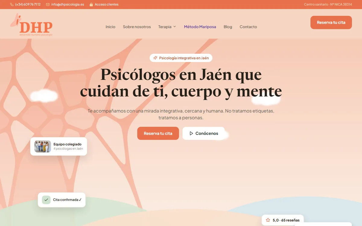 DHP Psicología website designed by Roilab
