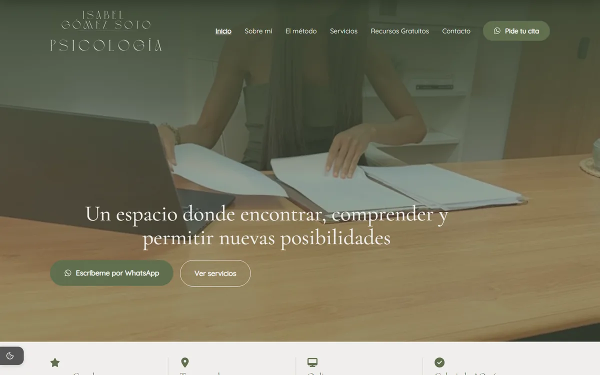 Isabel Gómez Psicología website designed by Roilab