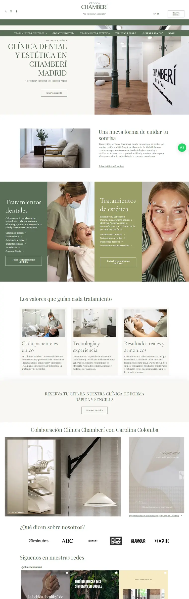 Web de Clínica Chamberí creada por RoiLab