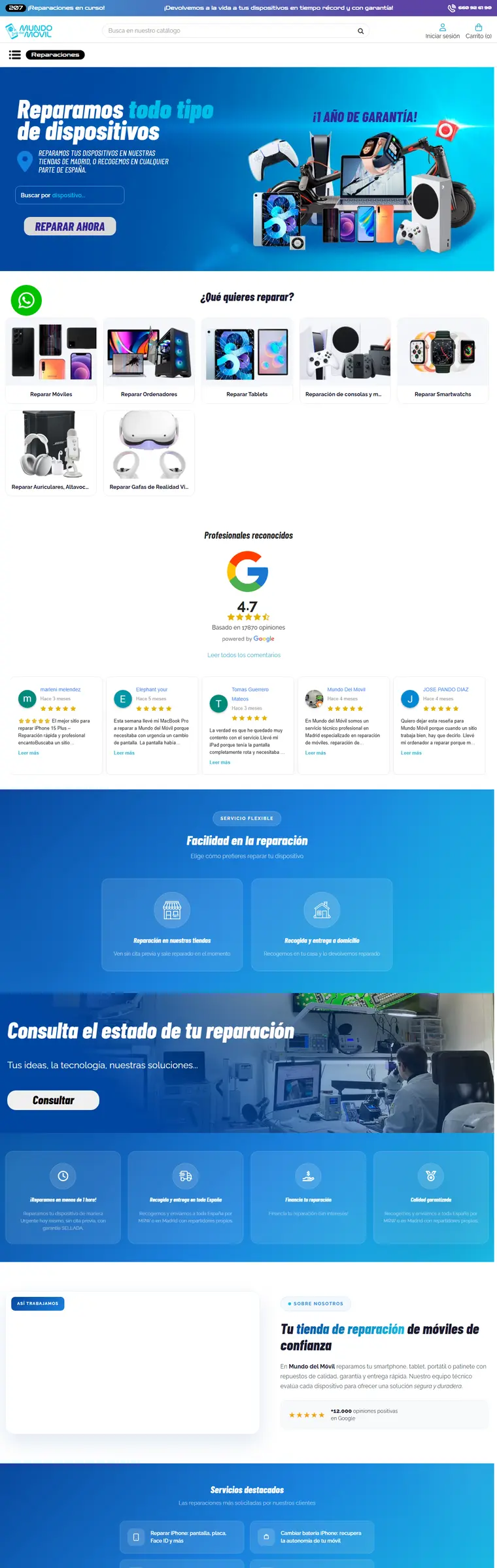 Web de Mundo del Móvil creada por RoiLab