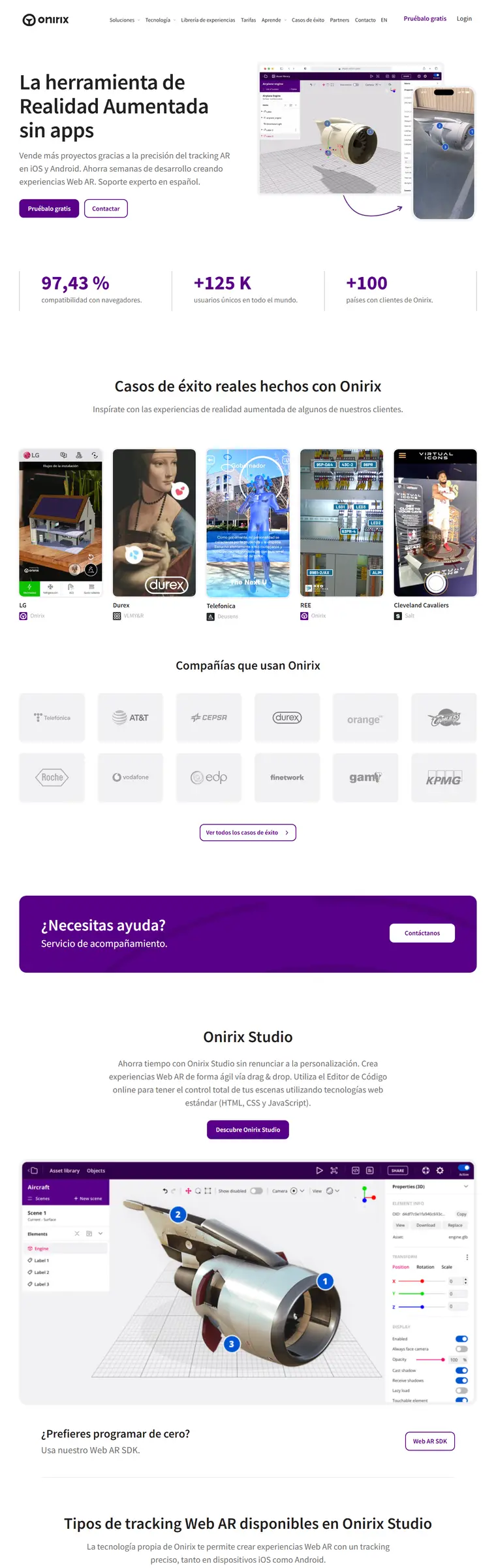 Web de Onirix creada por RoiLab