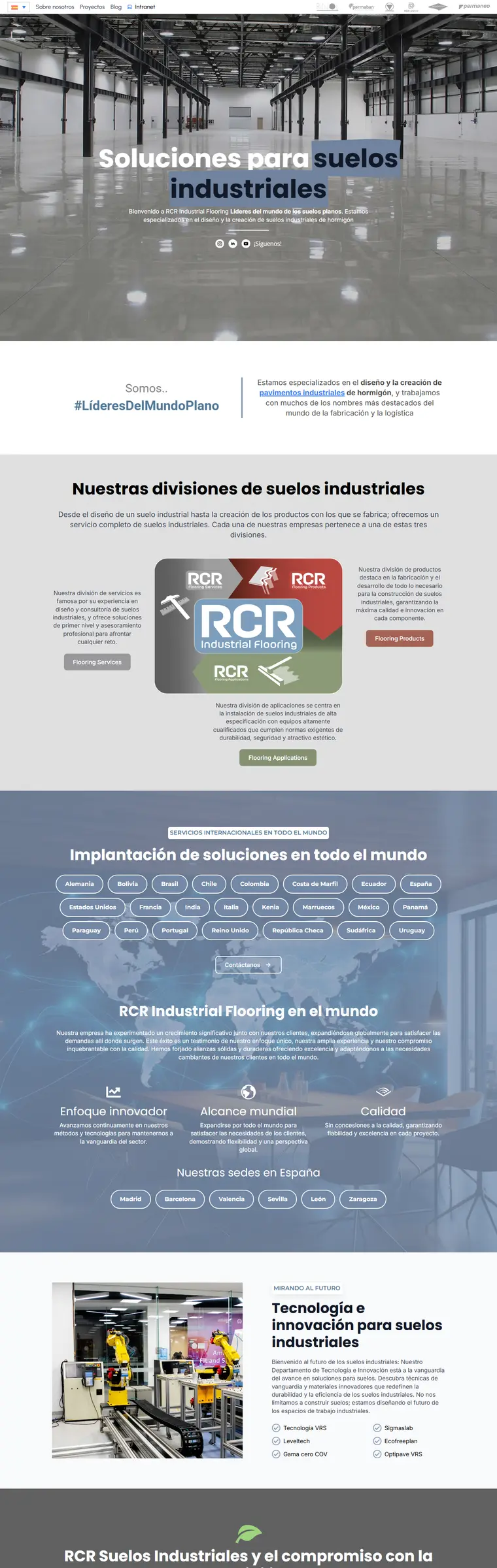 Web de RCR Industrial Flooring creada por RoiLab
