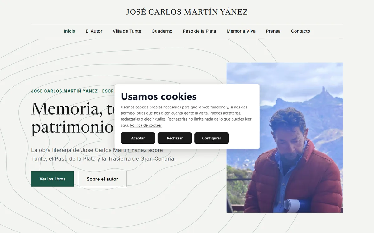 José Carlos Martín Yánez website designed by Roilab